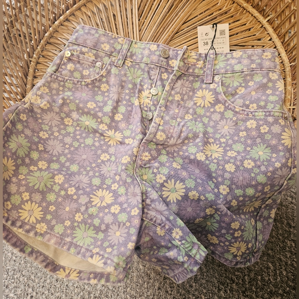 Floral Jean Shorts